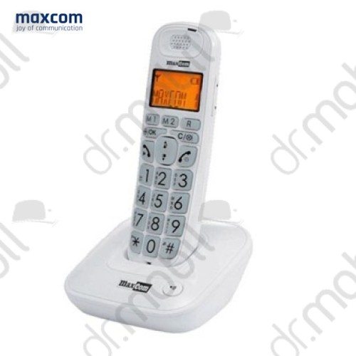 Vezetékes hordozható Maxcom MC6800 ergonomikus vezeték nélküli otthoni telefon fehér (nagy nyomógombok)